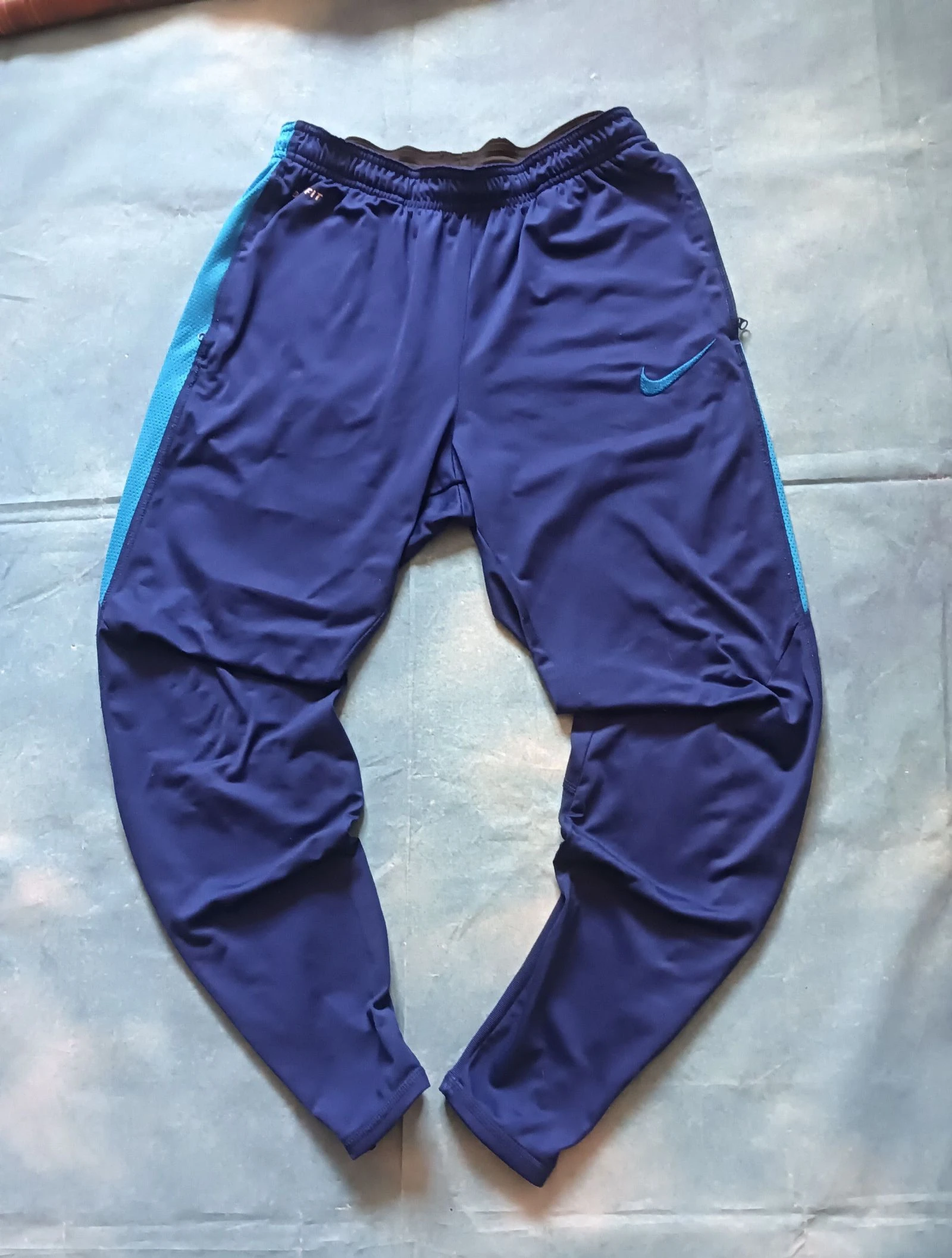 Nike Track Suit Pants Dri-Fit Vintage, Navy Blue Size XL Streetwear Sportwear Y2K Retro